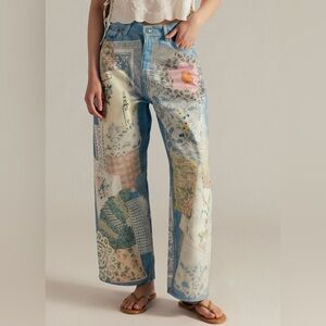 NWOT We The Free Illusions Printed Relaxed Jeans Sz 32